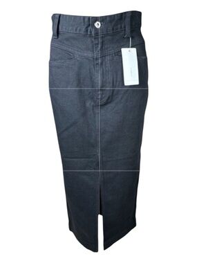 A LOVES A (Dillards) Black Denim Midi Skirts, Two Available Both Size 27.